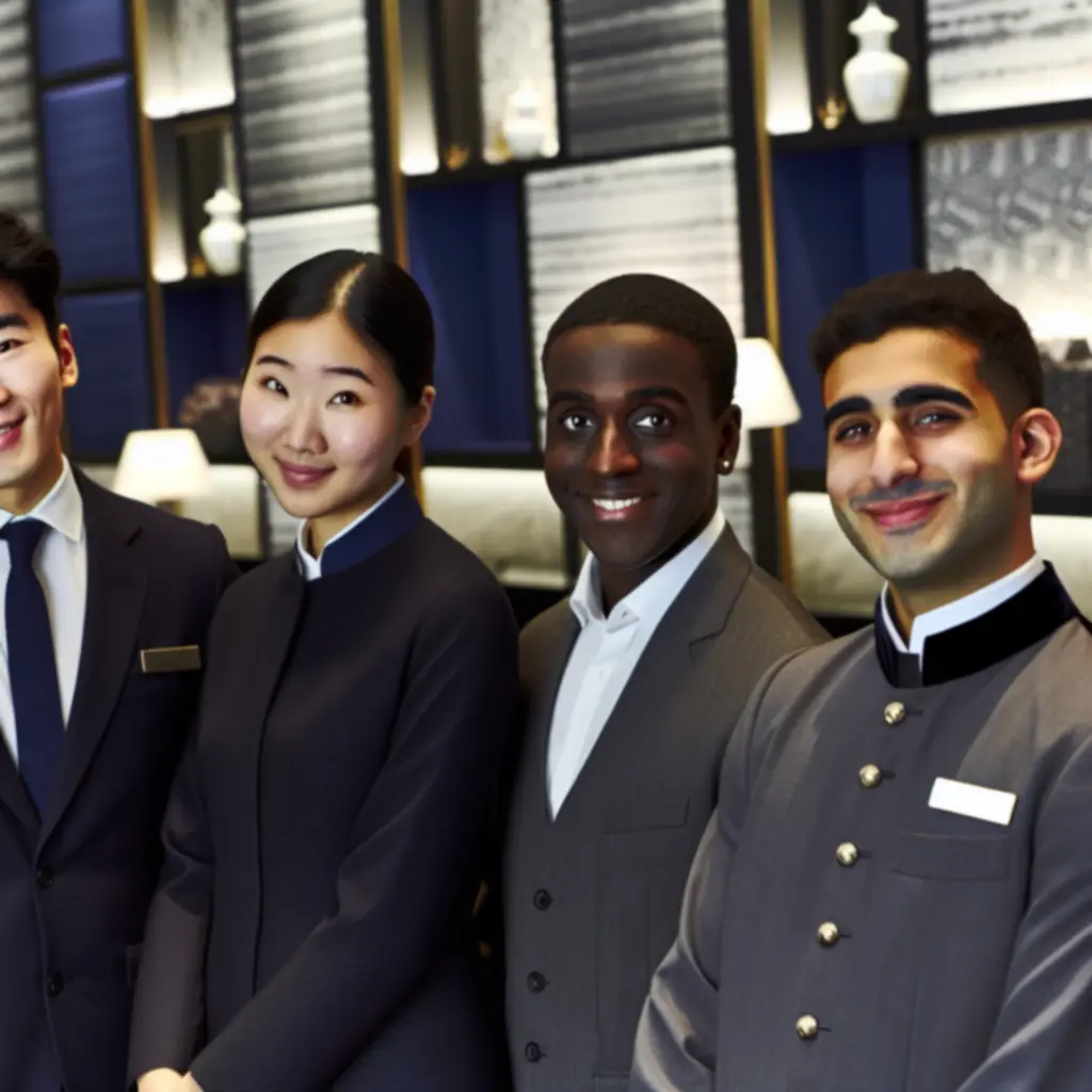 Uśmiechnięty zespół StayFlowCenter witający gości w hotelu