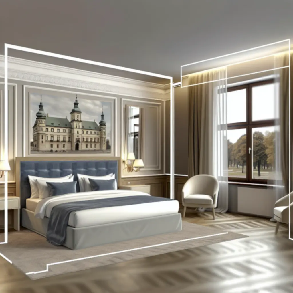 Elegancki, luksusowy pokój hotelowy w StayFlowCenter